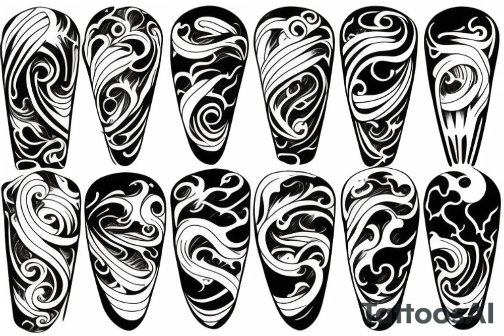 Wave with sunset tattoo idea