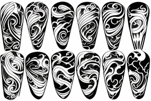 Wave with sunset tattoo idea