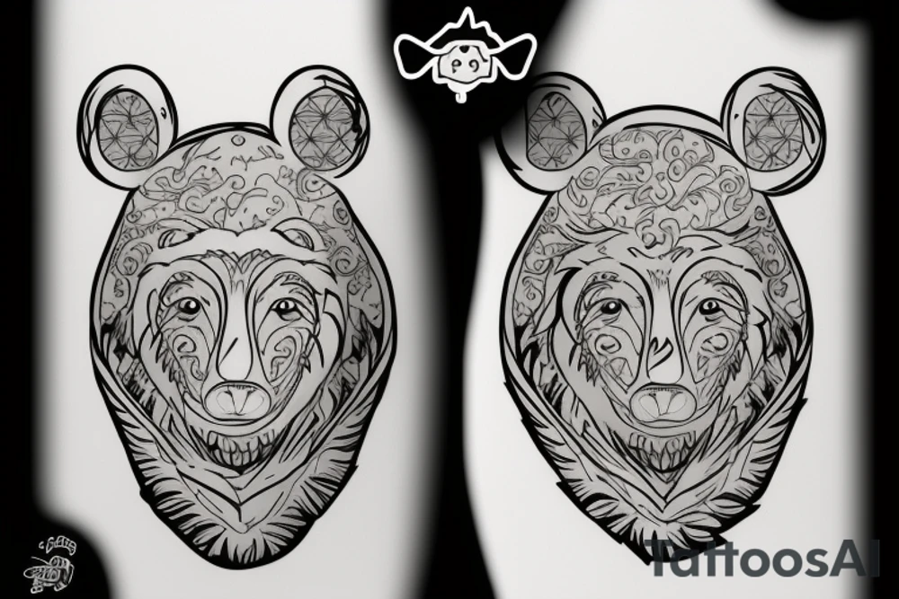 i want a cartoon bear tattoo idea