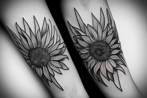A dagger with sunflower's around it tattoo idea