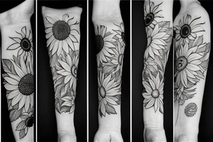 A dagger with sunflower's tattoo idea