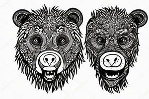 a grow of a bear face tattoo idea