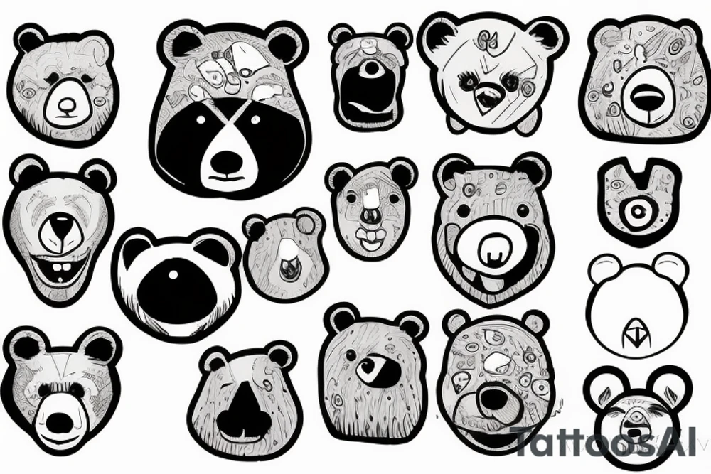 a grow of a bear face tattoo idea