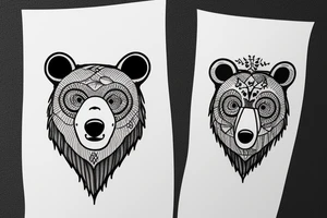 a grow of a bear face tattoo idea