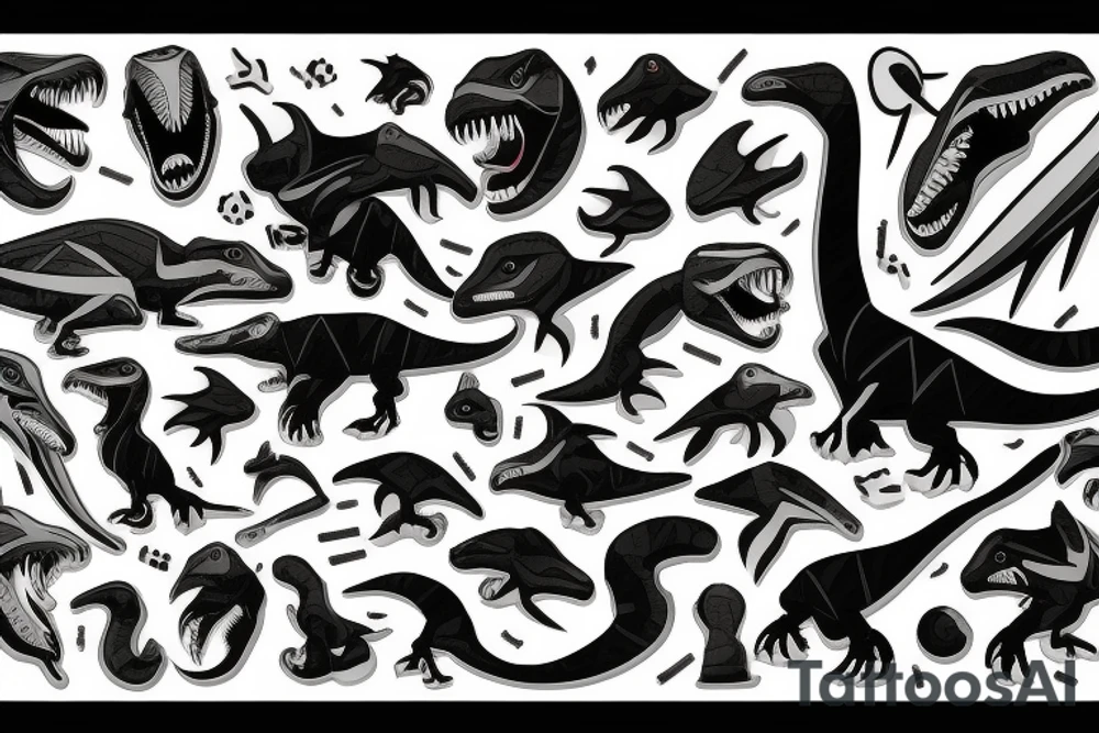 Raptor dinosaur tattoo idea