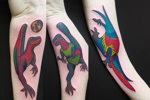 Raptor dinosaur tattoo idea