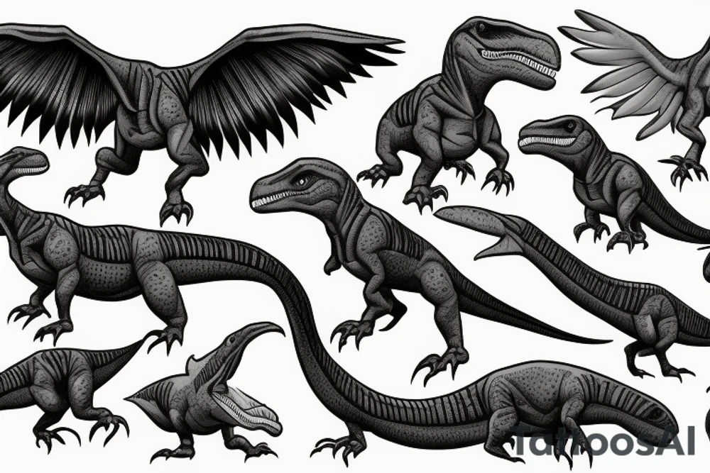 Raptor dinosaur tattoo idea