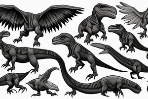 Raptor dinosaur tattoo idea