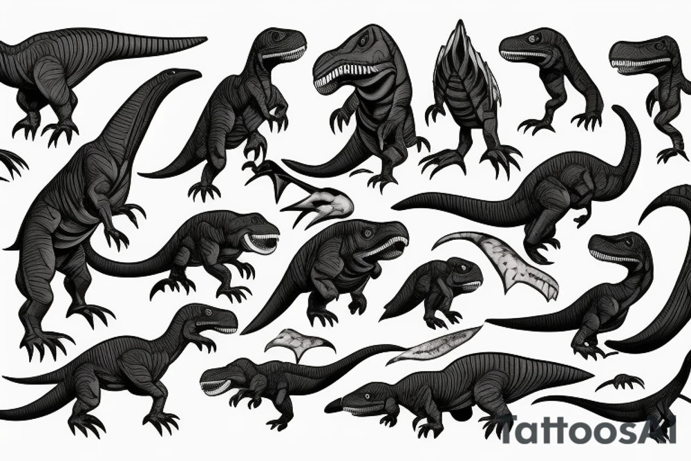 Raptor dinosaur tattoo idea