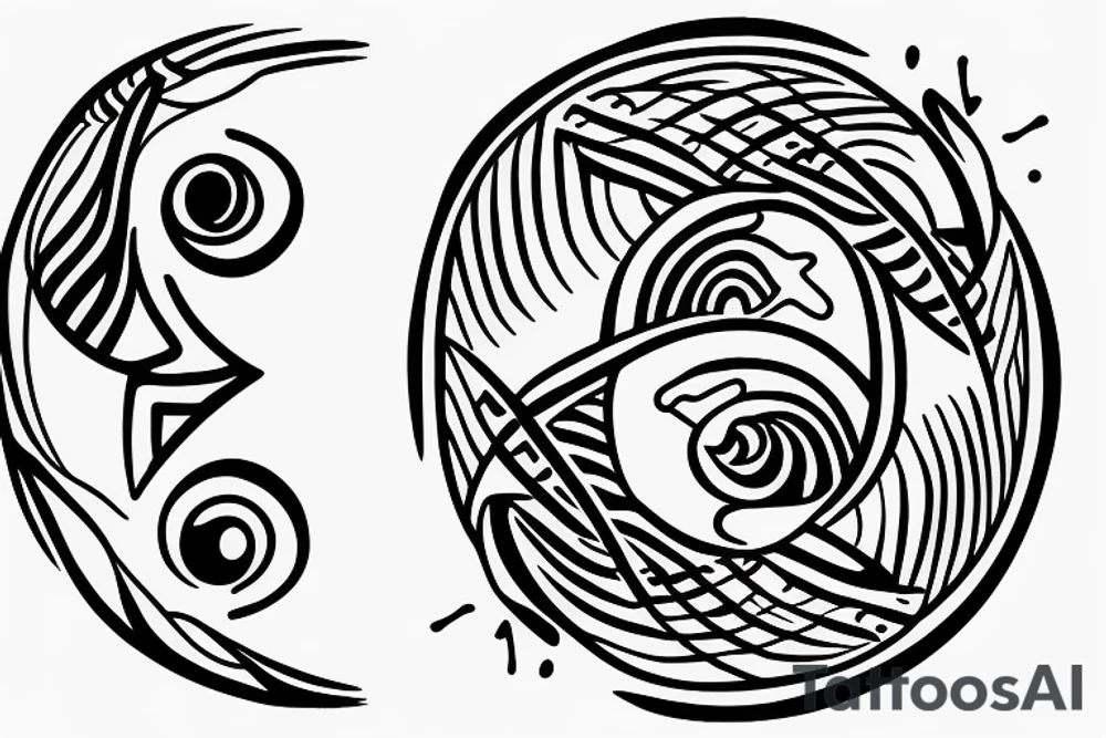 Yin and Yang, raspberry, wind tattoo idea