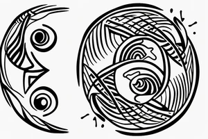 Yin and Yang, raspberry, wind tattoo idea
