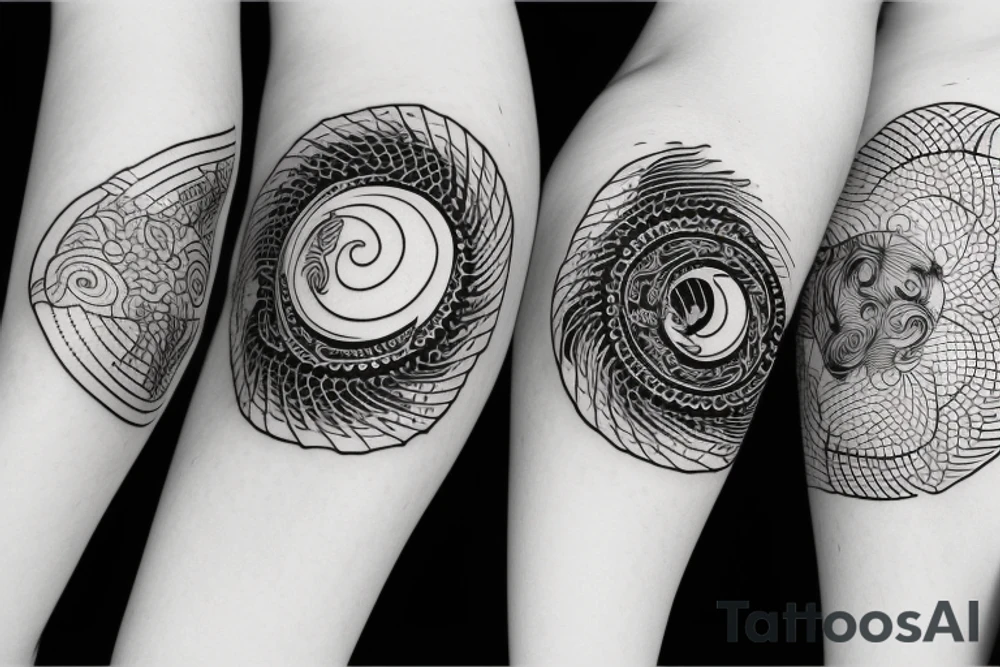 Yin and Yang, raspberry, wind tattoo idea