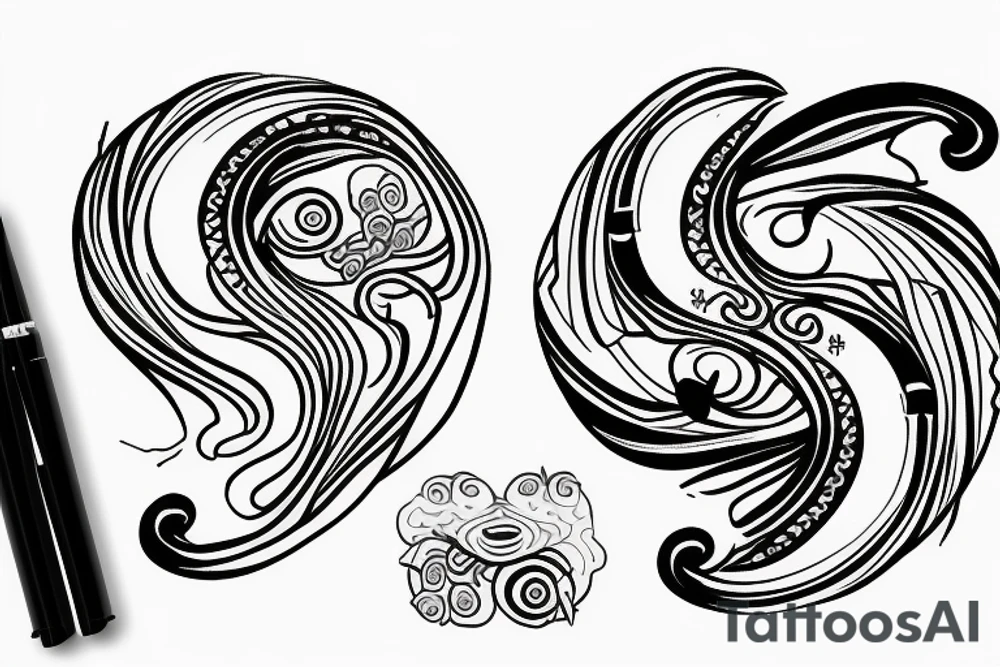 Yin and Yang, raspberry, wind tattoo idea