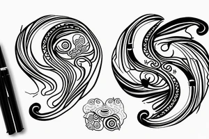 Yin and Yang, raspberry, wind tattoo idea