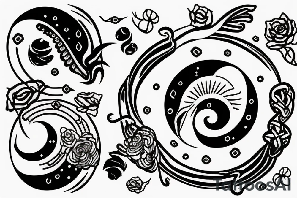 Yin and Yang, raspberry, wind tattoo idea