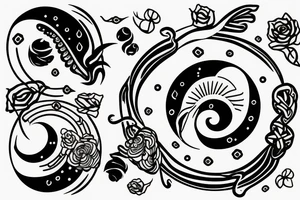 Yin and Yang, raspberry, wind tattoo idea