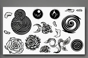 Yin and Yang, raspberry, wind tattoo idea