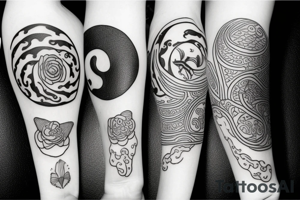 Yin and Yang, raspberry, wind tattoo idea