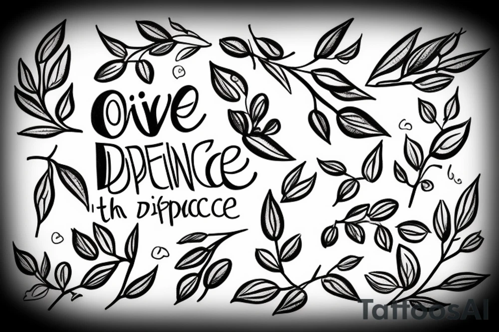 an olive branch with the phrase "you make a difference" tattoo idea