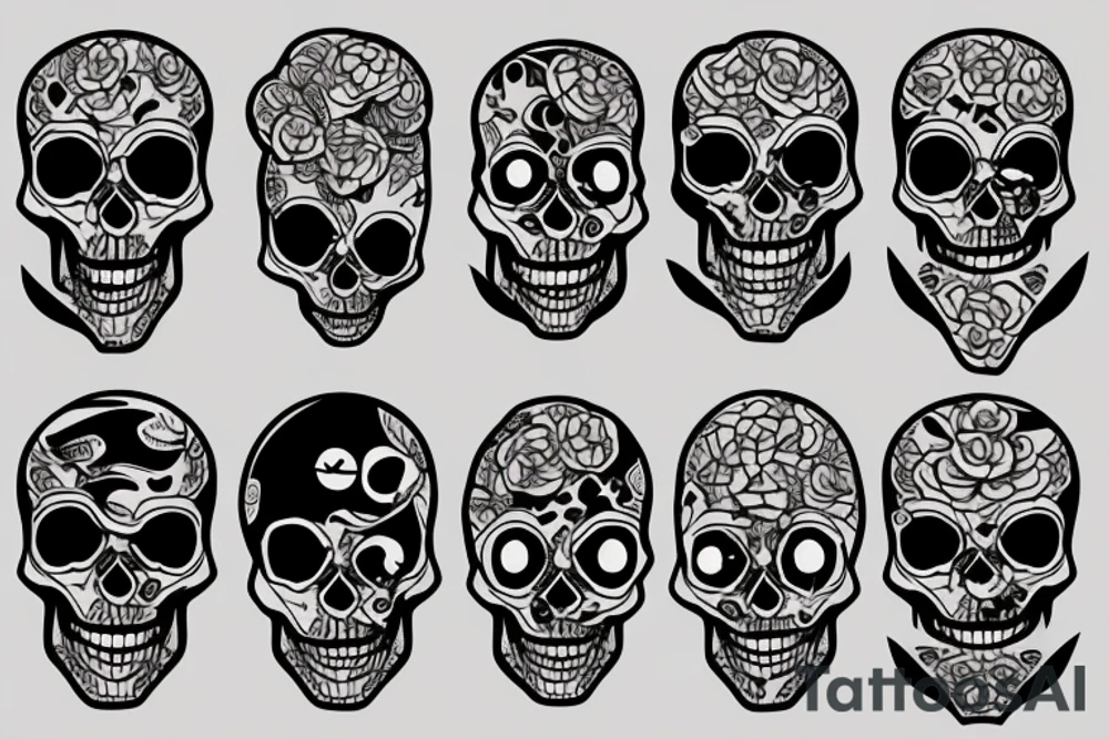 Mini skeleton tattoo idea
