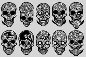 Mini skeleton tattoo idea