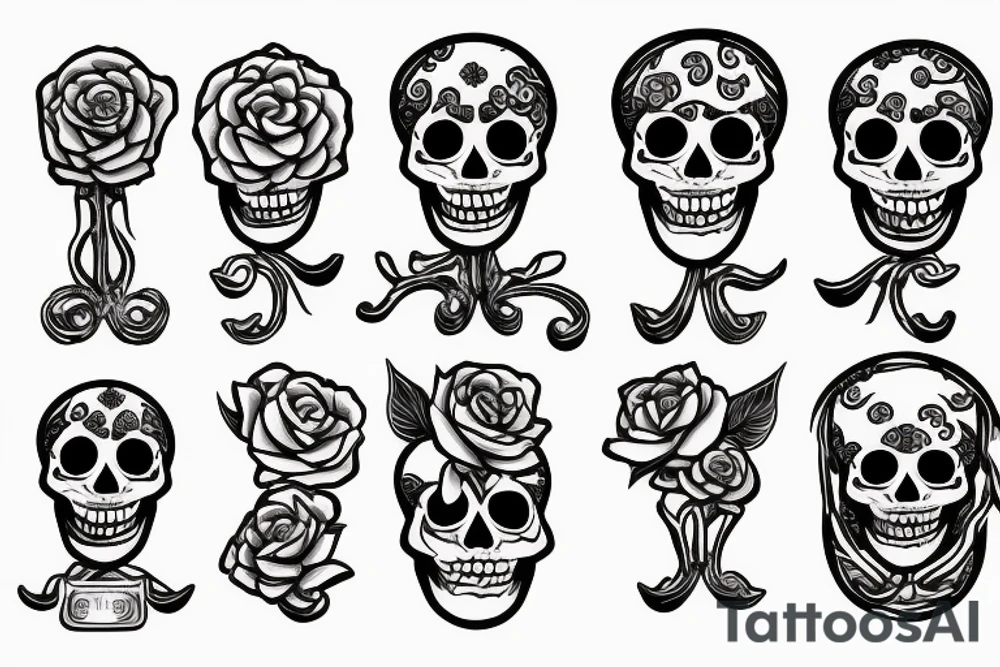Mini skeleton tattoo idea