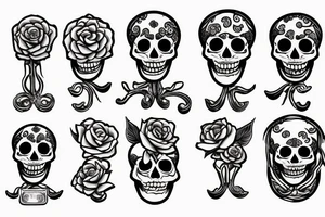 Mini skeleton tattoo idea