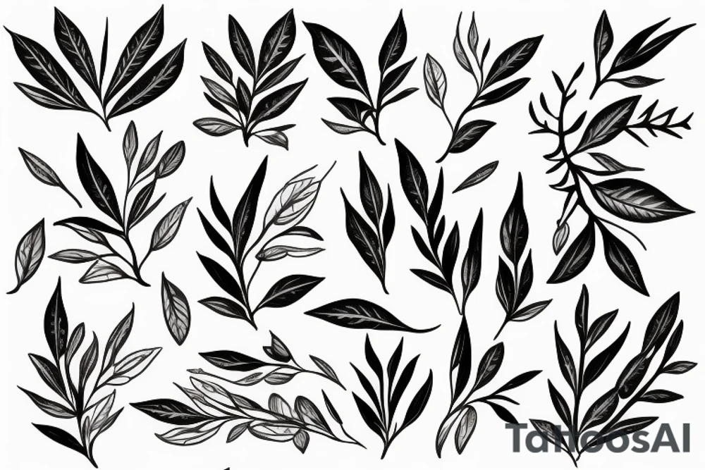 italian olive branch tattoo idea