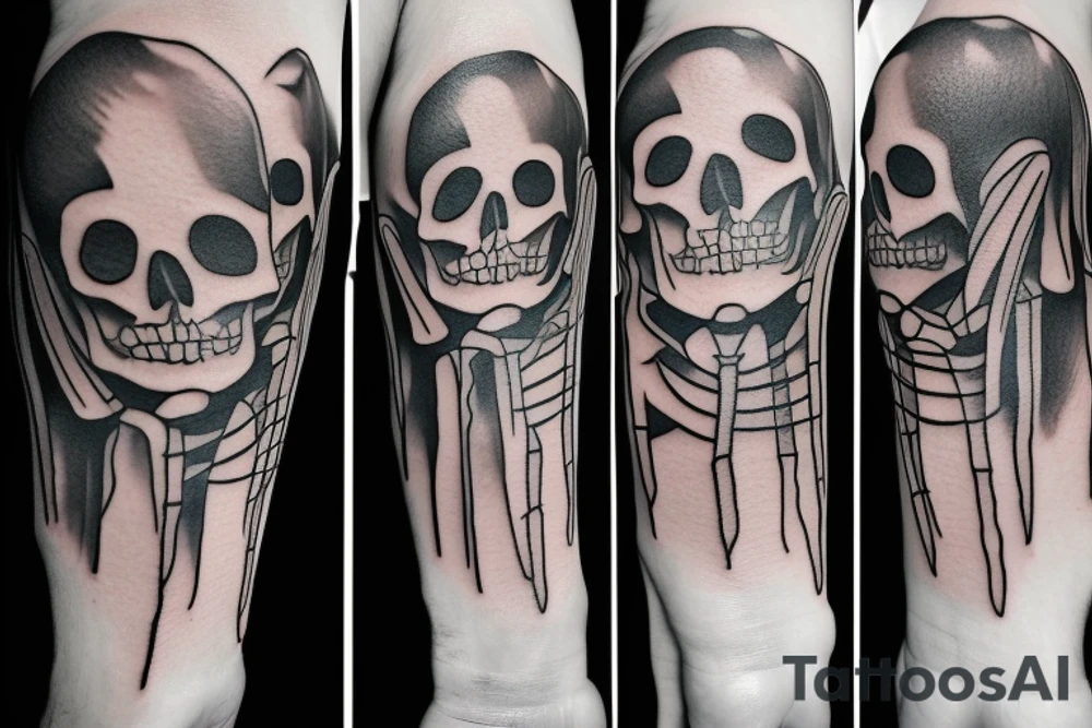Mini skeleton tattoo idea