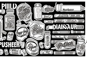 A western style tattoo with a pill bottle and the words "Pill Pusher" underneath tattoo idea