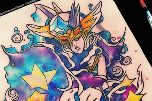Galaxy, the sun, legend of Zelda, piano tattoo idea