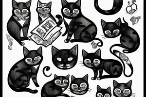 Cats reading tattoo idea