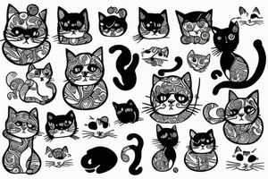 Cats reading tattoo idea