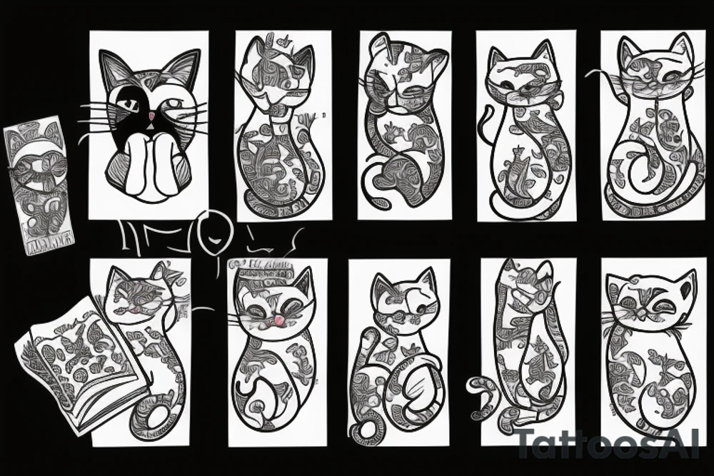 Cats reading tattoo idea