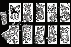 Cats reading tattoo idea