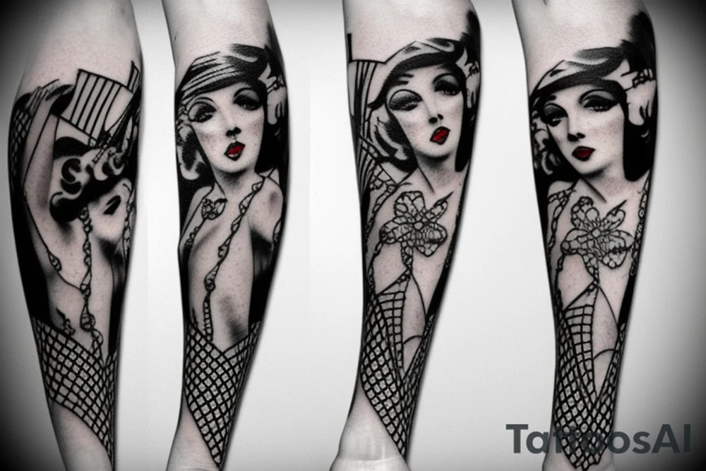 1920s pin up model tattoo idea