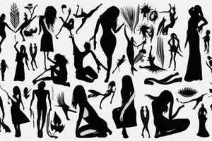 woman silhouette tattoo idea