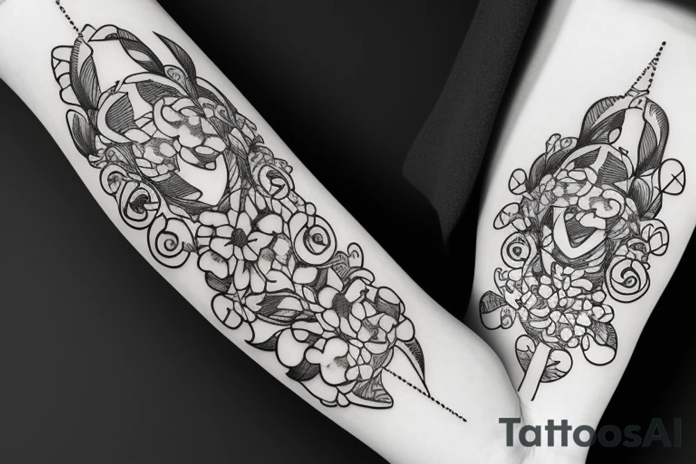 Caduceus staff with Flowers around it tattoo idea Caduceus staff with Flowers around it tattoo idea