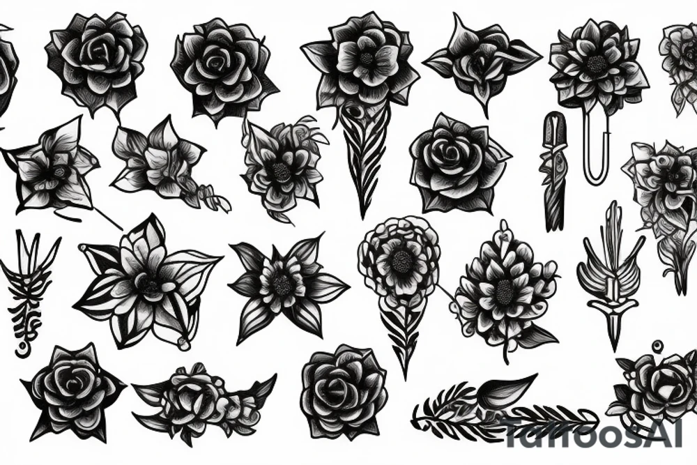 Caduceus staff with Flowers around it tattoo idea Caduceus staff with Flowers around it tattoo idea