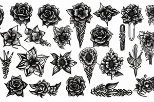 Caduceus staff with Flowers around it tattoo idea