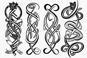Caduceus staff with Flowers around it and an infinity symbol around it tattoo idea