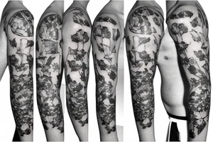staff of hermes with flowers tattoo idea