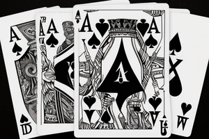 Plane Ace of spade playing card tattoo idea