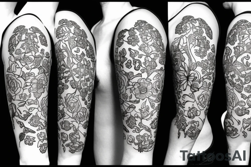 caduceus staff with flowers tattoo idea