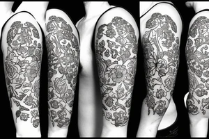 caduceus staff with flowers tattoo idea