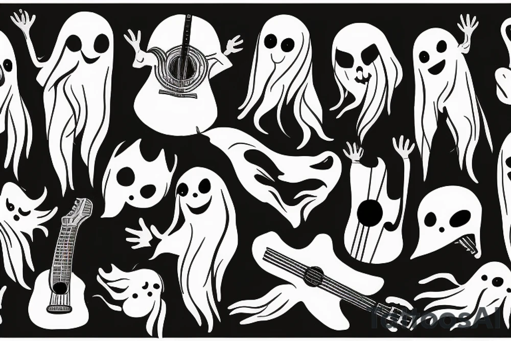 ghost with a guitar tattoo idea
