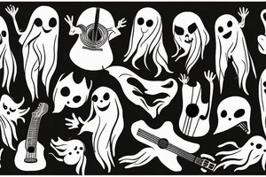 ghost with a guitar tattoo idea