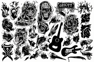 ghost with a guitar tattoo idea
