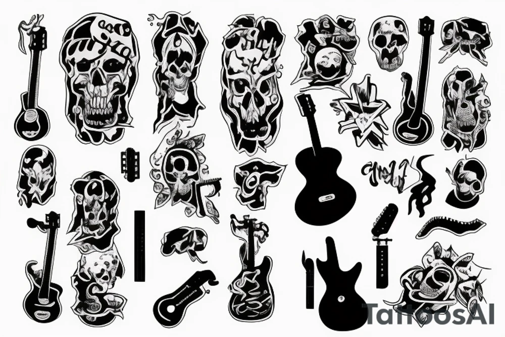 ghost holding a guitar tattoo idea
