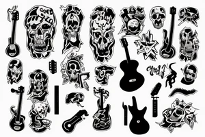 ghost holding a guitar tattoo idea